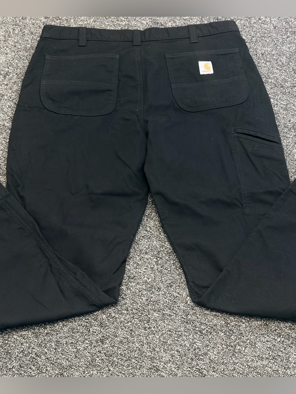 Carhartt Black Cargo Work Pants with Rear Patch Pockets